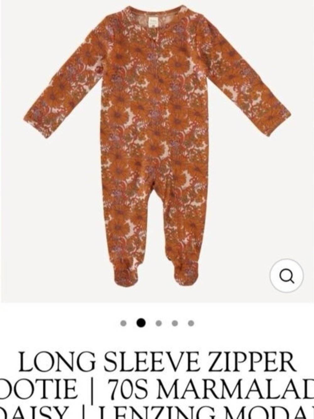 Kate Quinn | Marmalade Daisy Print Long Sleeve Zipper Footie | Size 0-3 Months